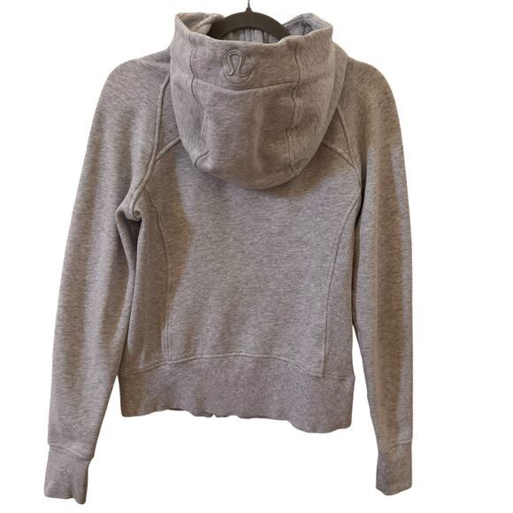 Lululemon Scuba Hoodie Cotton Full Zip Fleece in "Heathered Vapor" Gray Size 6 - Picture 9 of 14